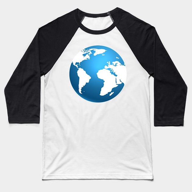 Globe Word Map Emblem Baseball T-Shirt by devaleta